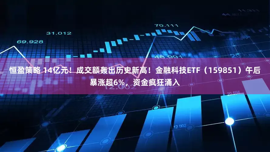 恒盈策略 14亿元！成交额轰出历史新高！金融科技ETF（159851）午后暴涨超6%，资金疯狂涌入