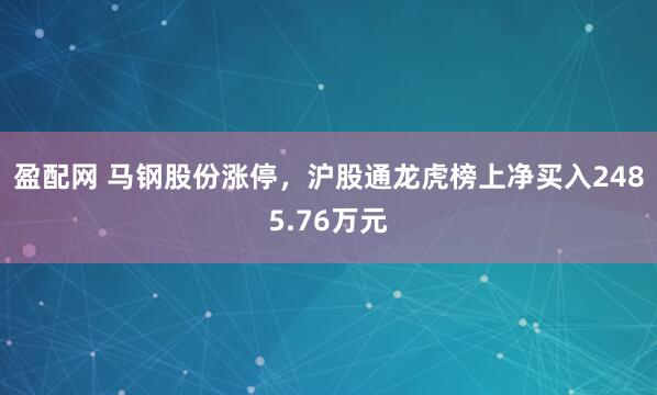 盈配网 马钢股份涨停，沪股通龙虎榜上净买入2485.76万元